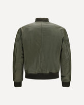 Leather Aviator Jacket - GREEN | Base Blu