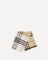 Cashmere Check Scarf - BEIGE | Base Blu
