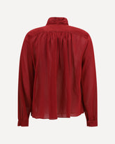 pleated high-neck Blouse - RED | Base Blu