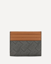 Monogram leather Cardholder - BROWN | Base Blu