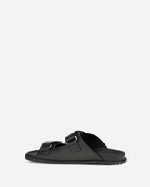 Calfskin leather Sandals - BLACK | Base Blu