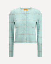 Cardigan Jane Check - AZZURRO | Base Blu