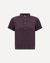 Semi-sheer polo Shirt - PURPLE | Base Blu