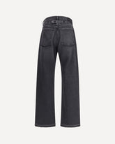 Jeans a vita alta con orlo sfrangiato - NERO | Base Blu