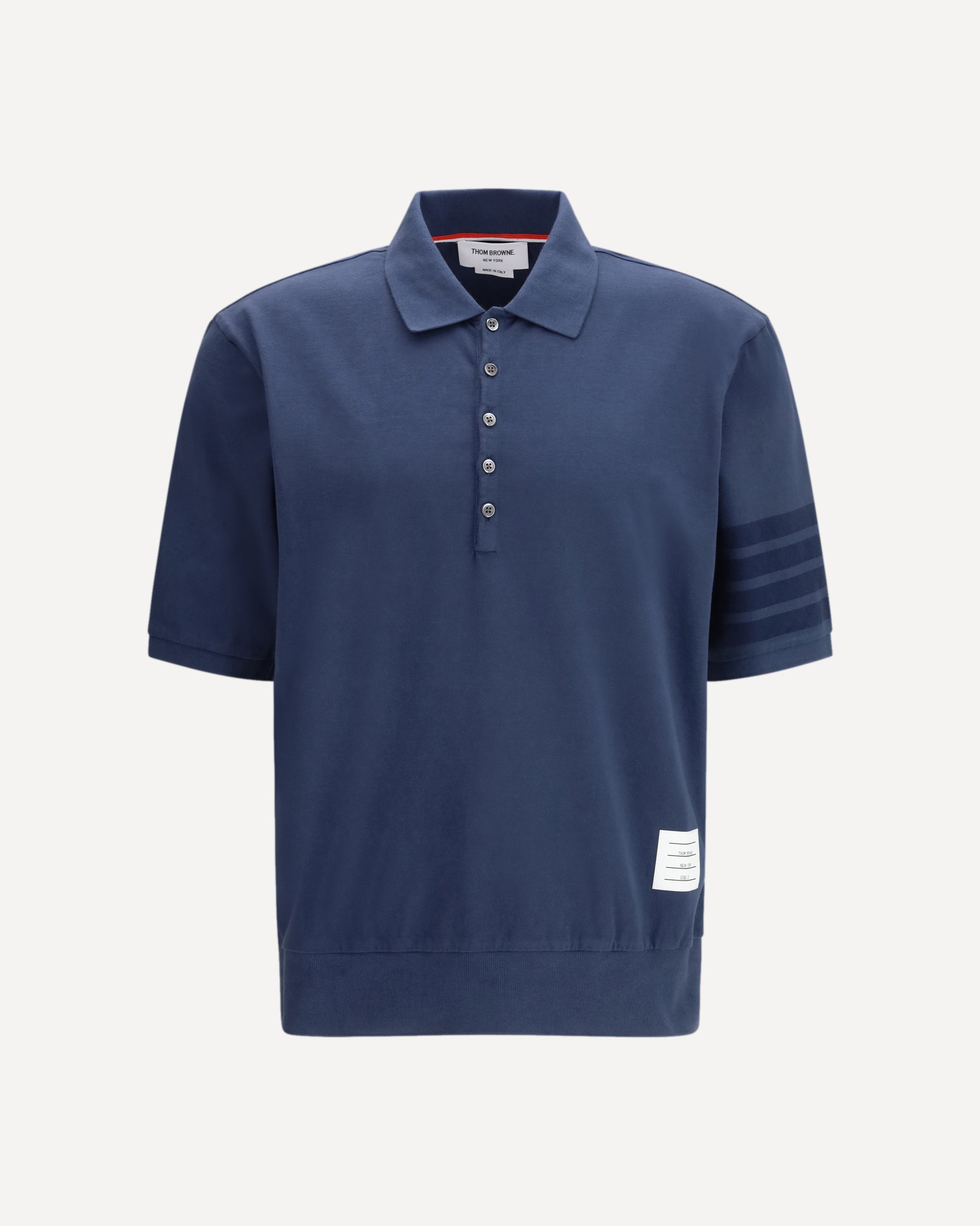 THOM BROWNE ネイビーポロシャツ サイズ1 THOM BROWNE Cotton Polo BLUE | Base Blu