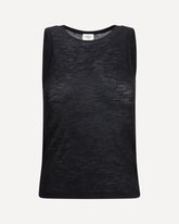 Canottiera in cashmere e jersey di seta - NERO | Base Blu