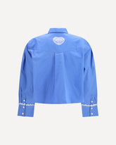 Cotton Shirt with lace details - LIGHT BLUE | Base Blu