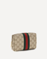 Medium Beauty Case with Web stripe - BEIGE | Base Blu