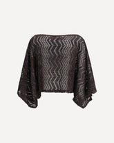 Top a rete in viscosa - MARRONE | Base Blu