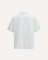 Cotton poplin bowling Shirt with VGold - WHITE | Base Blu