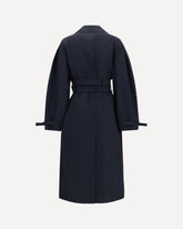 Double-breasted cotton Trench Coat with double belt - BLACK | Base Blu