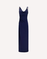 Long Dress in soft viscose jersey - BLUE | Base Blu