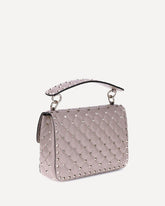 Medium Rockstud Spike Shoulder Bag - PINK | Base Blu