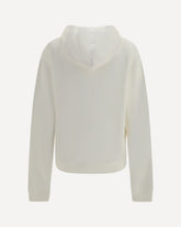 Cotton and cashmere jersey Hoodie - WHITE | Base Blu