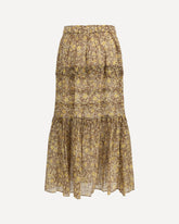Volomia long ruffled Skirt - KHAKI  | Base Blu