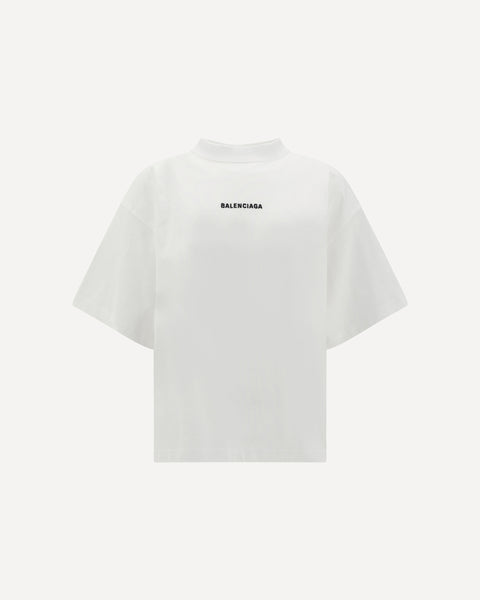 BALENCIAGA Logo T-Shirt WHITE | Base Blu BALENCIAGA Logo T-Shirt WHITE | Base Blu