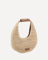 Moon Shoulder Bag in raffia - BEIGE | Base Blu