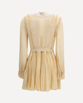 Mini Abito plissé in georgette - CREMA  | Base Blu