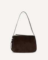 Small Romy suede Shoulder Bag - BROWN | Base Blu