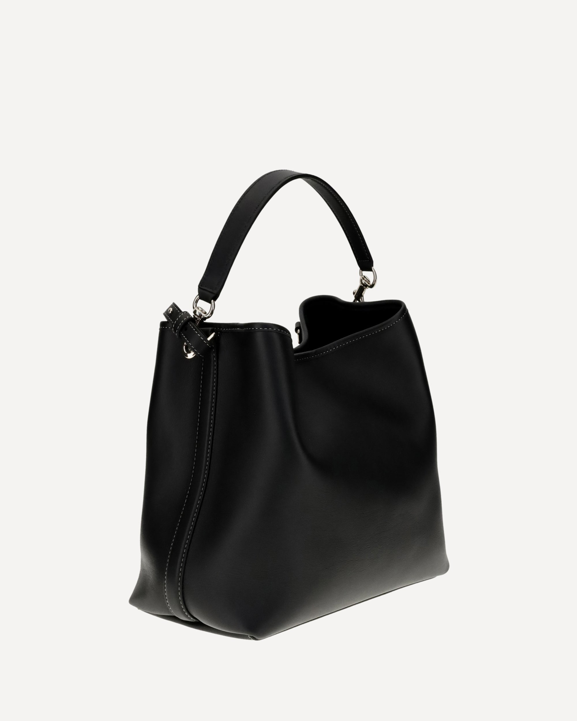 GUCCI GG Emblem Leather Bucket Bag BLACK | Base Blu