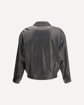 Giacca bomber in pelle a palloncino - NERO | Base Blu
