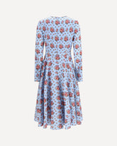 Charmeuse long Dress with bouquet print - MULTICOLOUR | Base Blu