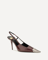 Décolleté Jeanne in pelle liscia - BORDEAUX | Base Blu