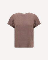 T-Shirt glitter in cashmere - MARRONE | Base Blu