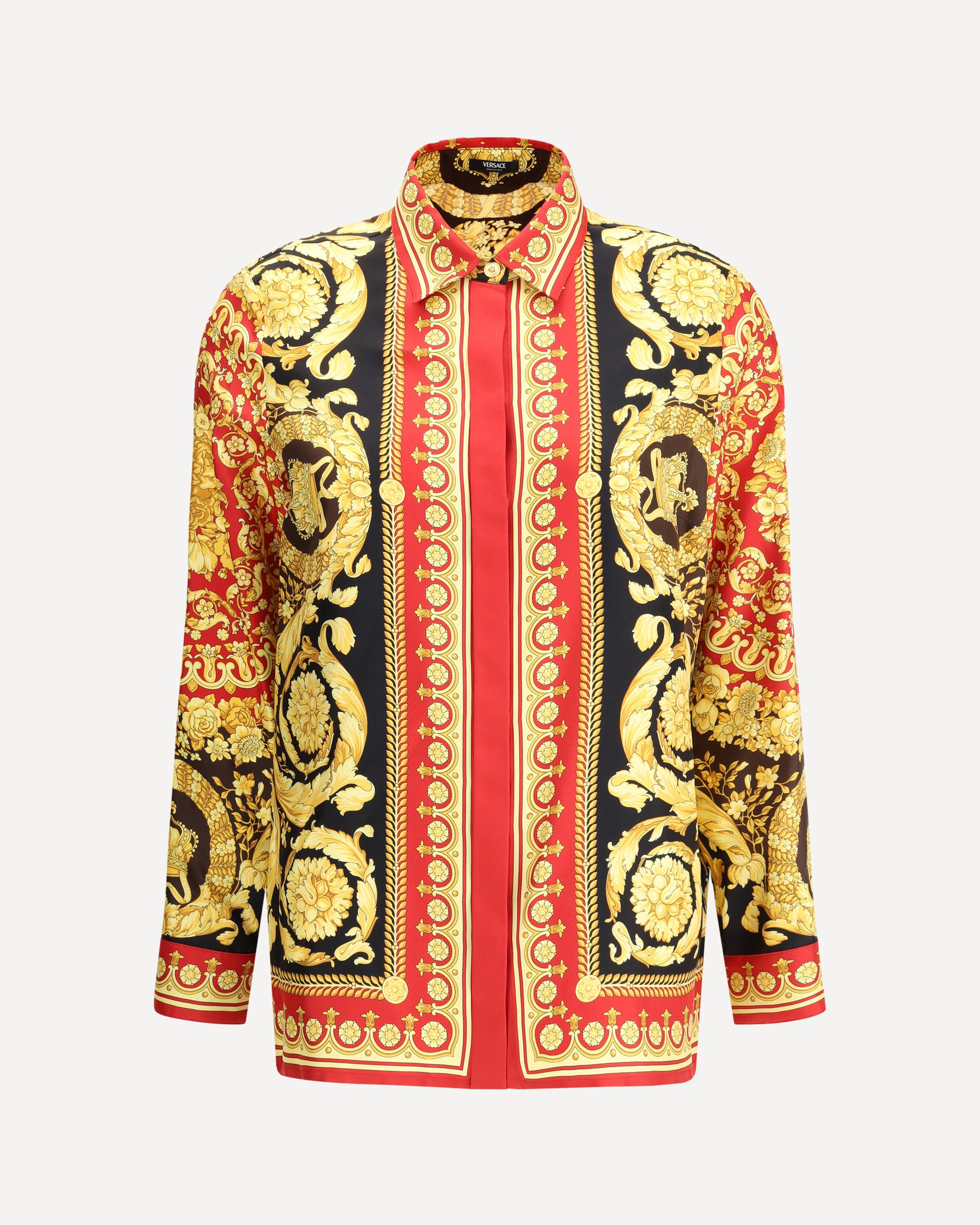 versace dress shirts mens VERSACE Black Men's Patterned Shirt