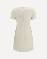 Tailored mini Dress with bouclé lace inserts - CREAM | Base Blu