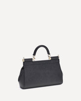Sicily small leather Handbag - BLACK | Base Blu