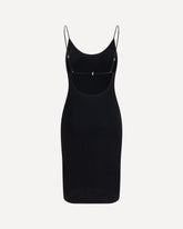 Abito Cassandre con schiena scoperta in maglia a coste - NERO | Base Blu