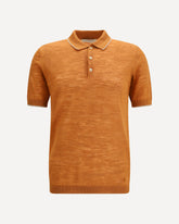 Linen blend Polo Shirt - ORANGE | Base Blu