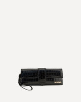 Crocodile-effect Bambino Pouch - BLACK | Base Blu