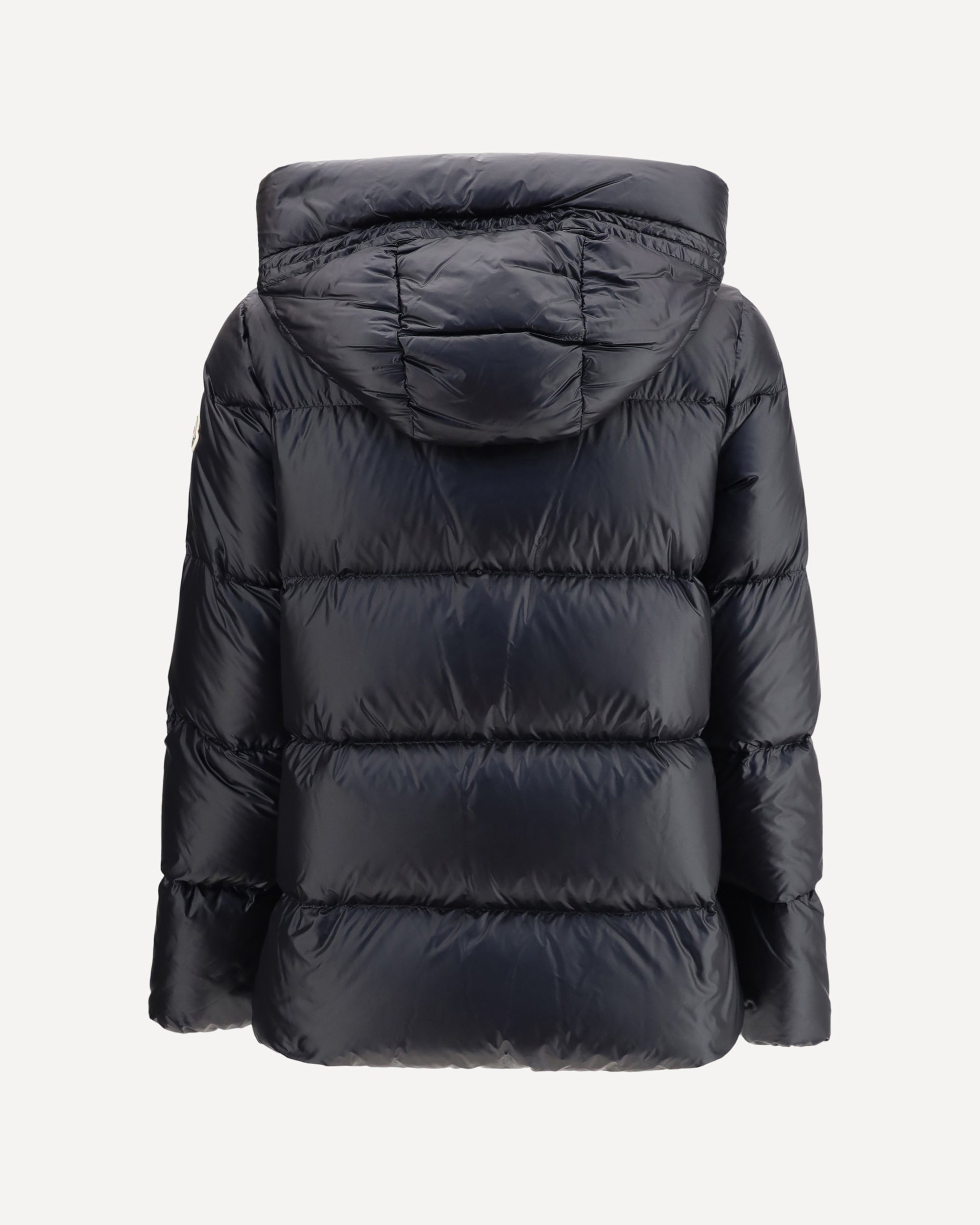 MONCLER Serittes hooded short Down Jacket BLACK | Base Blu
