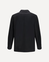 Short double-breasted wool and alpaca Coat - BLACK | Base Blu