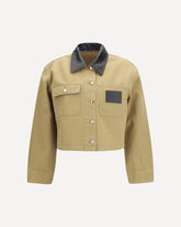 Heavy cotton cropped Jacket - BEIGE | Base Blu