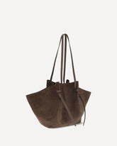 Mochi large suede Shoulder Bag - BROWN | Base Blu