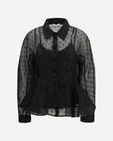 Polka dot organza Shirt - BLACK | Base Blu