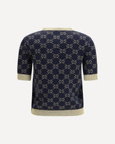 Knit Top with its iconic all-over monogram pattern - BLUE | Base Blu