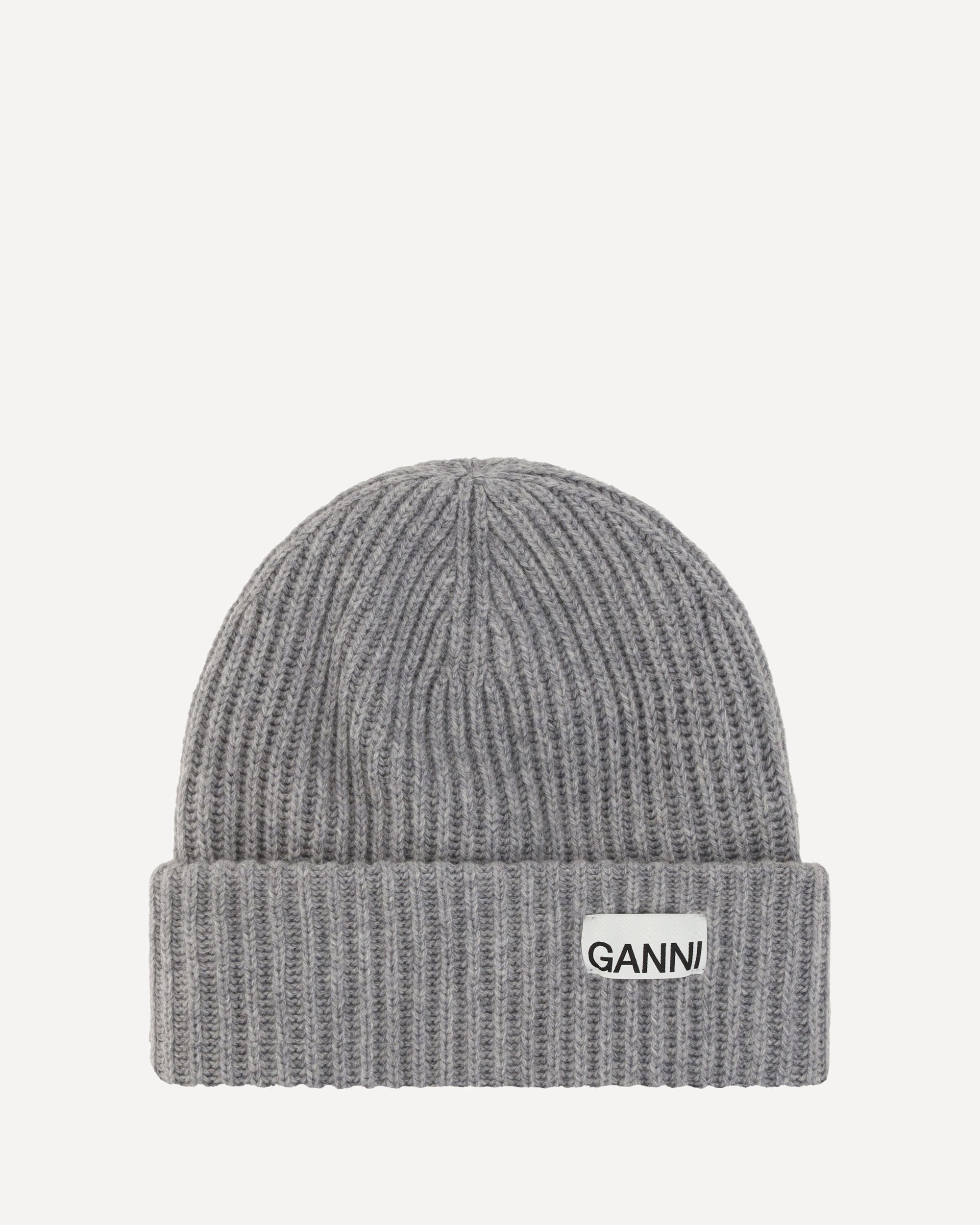 GANNI Beanie Hat GREY | Base Blu