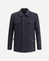 Short wool Coat - BLUE | Base Blu