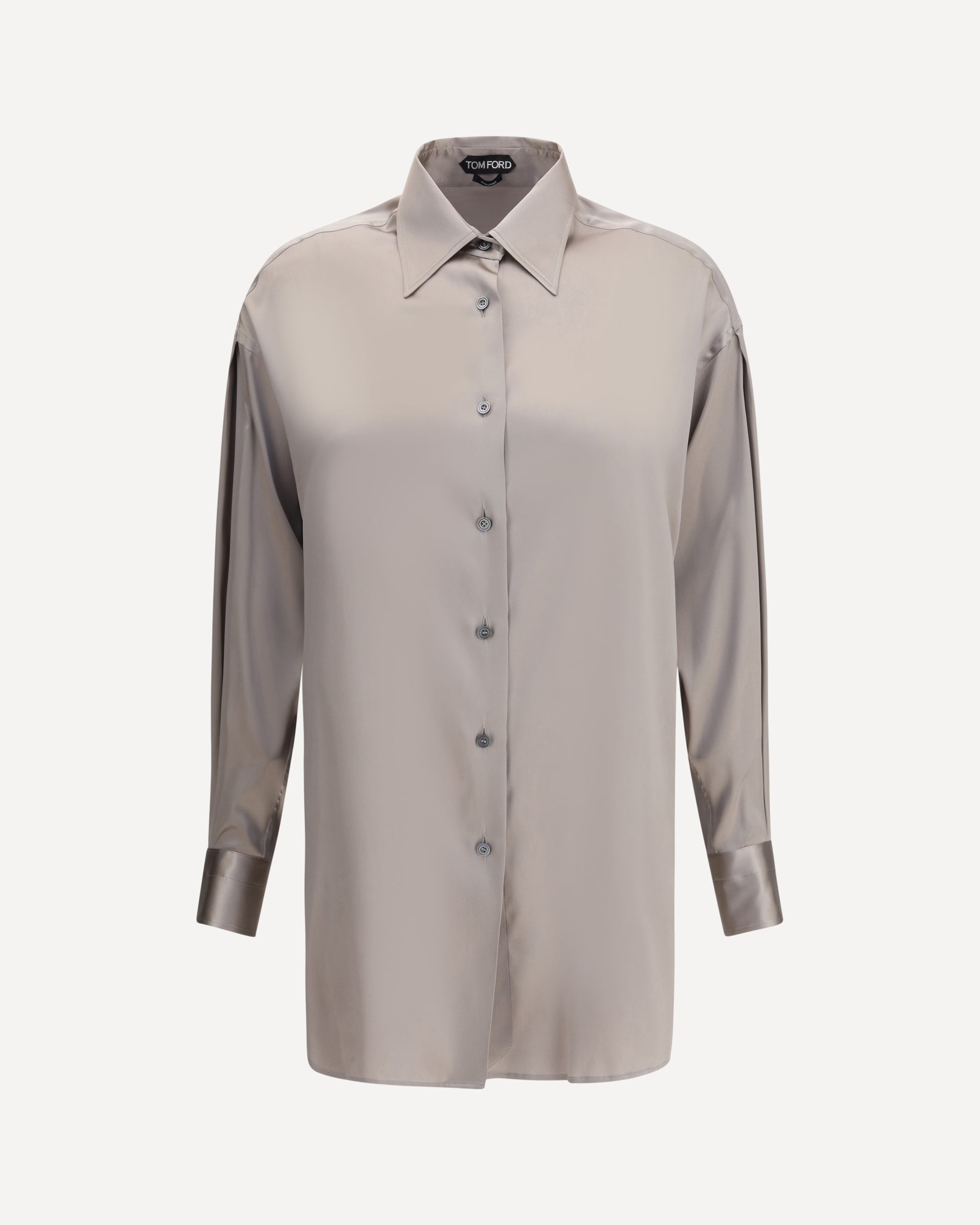TOM FORD Silk Shirt SILVER Base Blu - Main Image