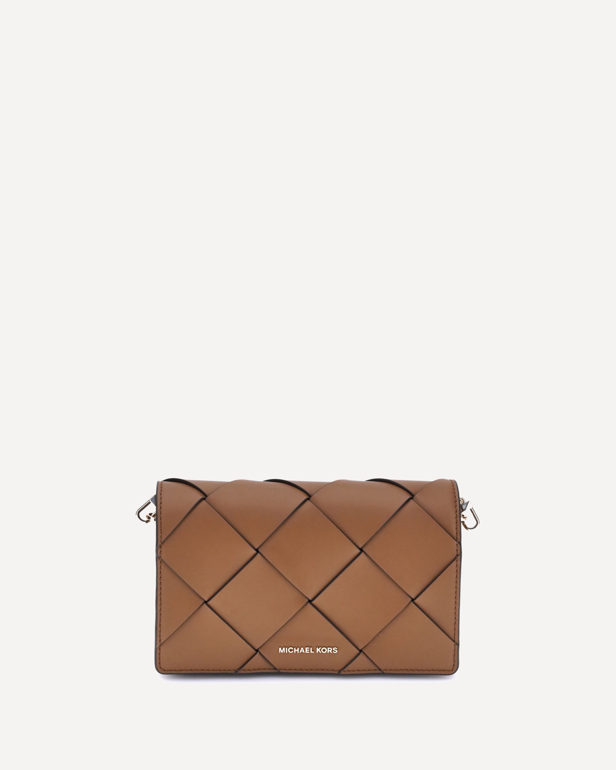 MICHAEL KORS Woven leather Jet Set Shoulder Bag BROWN | Base Blu