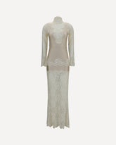 Long lace and jersey Dress - CREAM | Base Blu
