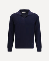 Polo collar Sweater - BLUE | Base Blu