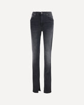 Skinny washed cotton denim Jeans - BLACK | Base Blu