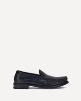 Brushed Leather Loafers - BLACK | Base Blu