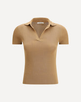 Maglia Polo Albero in lana - BEIGE | Base Blu