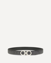 Cintura reversibile e regolabile Gancini - NERO | Base Blu
